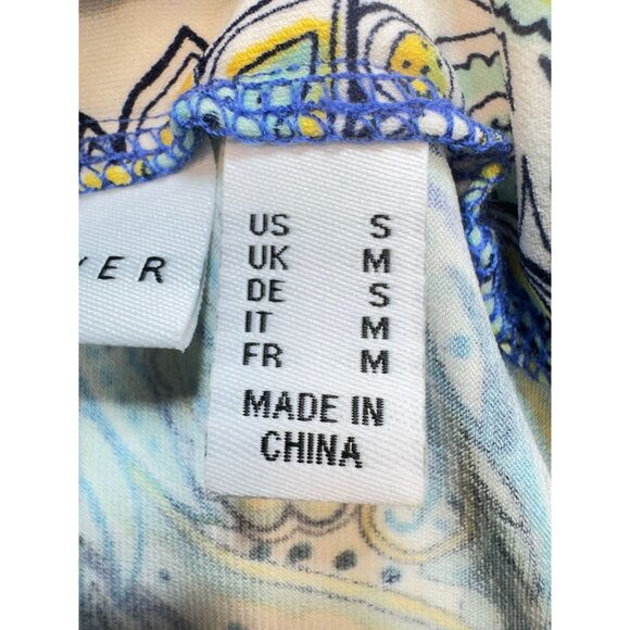 Susan Graver Womens Maxi Wrap Skirt Size S  Blue Paisley Boho Overlay Chiffon - Picture 4 of 16